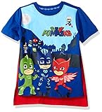 PJ MASKS Little Boys' Toddler Short Sleeve T-Shirt with Cape, Blue, 4T