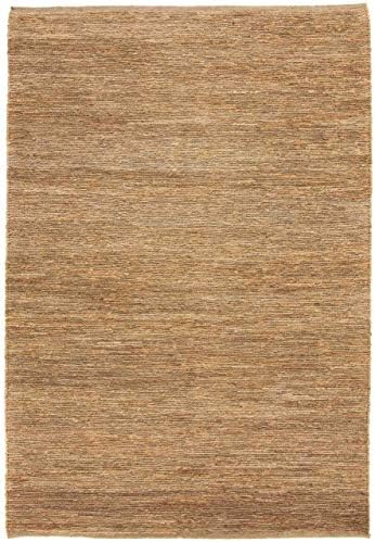 CarpetFine: Kilim Jute rug 170x240 cm - 5'6x7'10 ft Beige - Solid