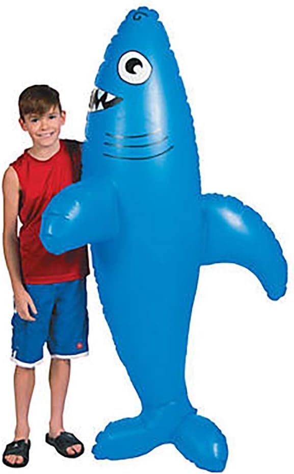 Giant Shark Pool Float - Inflatable - Large Size: 38" Inches x 66" Inches (5 1/2 Feet)