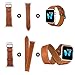 BRG Apple Watch Band 42mm, Genuine Leather Strap iWatch Band with Classic Metal Buckle for Apple Watch Series 1 Series 2 - Brown (Package Include 3 Bands, 2 Lengths for Single Tour and Double Tour)