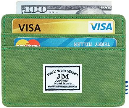 Joymon Minimalist Slim Front Pocket Wallet Fabric RFID Blocking Credit Card Holder