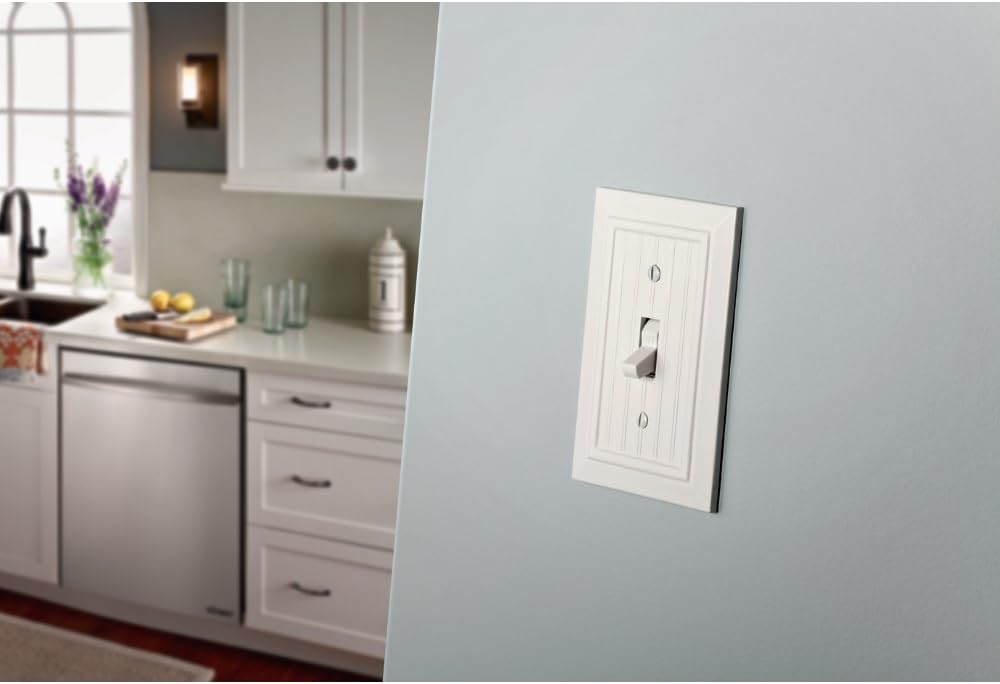 Franklin Brass W35266V-PW-C Classic Beadboard Single Duplex Wall Plate/Switch Plate/Cover (3 Pack), Pure White - - 
