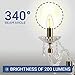 HyperSelect LED Filament Bulb, Blunt Tip 20 Watt (2W), Candle bulb, E12 Base, 2700K, Non Dimmable, 6 Pack