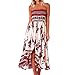 haoricu Women Dress, New Summer Women Off Shoulder Boho Tube Top Floral Sundress Maxi Evening Party Beach Long Dress