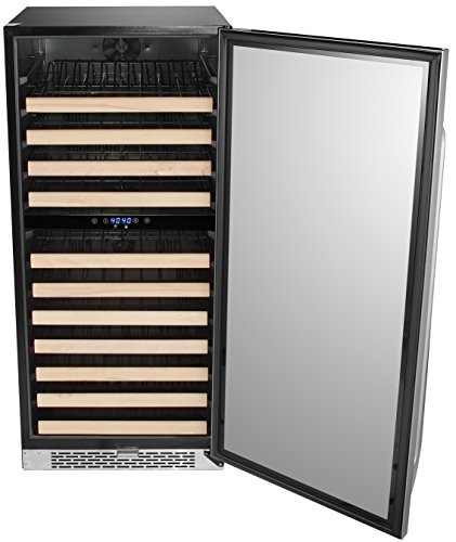 Whynter-BWR-0922DZ-92-Built-in-or-Freestanding-Stainless-Steel-Dual-Zone-Compressor-Large-Capacity-Wine-Refrigerator-Rack-for-Open-Bottles-and-LED-Display-One-Size-Black