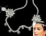 WIIPU Celebrity wedding Rhinestone hairband Elastic hair band headchain kim rhinestone head chain(WIIPU-C171A)