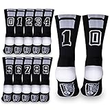 Athletic Half Cushioned Crew Socks | Mid Calf | Black | Custom Team Number