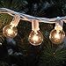 Monkeydg 100FT Globe String Lights G40 with 102 Clear Bulbs Indoor Outdoor Patio,Market,Cafe,Garden,Birthday,Wedding Backyard String Lights-5 Watt/120 Voltage/E12 Base -White Wire