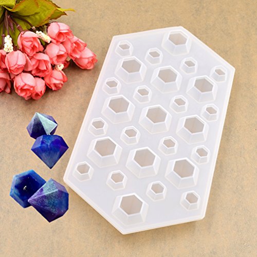 Transparent DIY Silicon Diamond Mold Hexagonal Pyramid Decorative Craft Mould 1 Pc