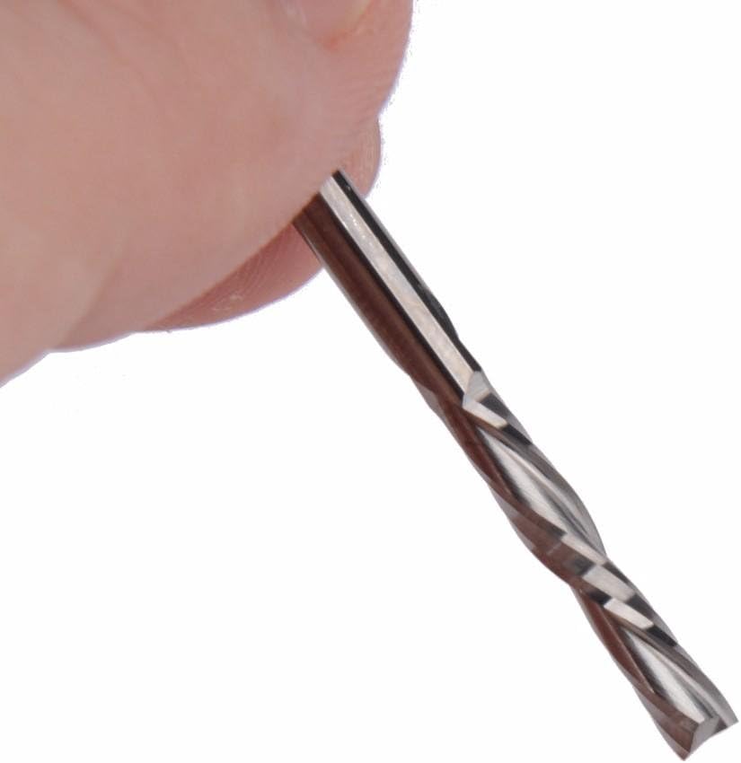 EU_HOZLY 3.175mmX17mm Left Handed 2 Spiral Flute Bits Down Cut Carbide Endmill Cutter Pack of 5 - Image 3