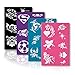 Glitter Tattoo Kit - Amazing Gift Idea for Girls (15 X-Large Color Jars, 32 Temporary Tattoos Stencils, 2 Glue Applicator & 2 Cosmetic Brushes) Hypoallergenic, Waterproof and Easy to Apply