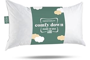 ComfyDown Decorative Throw Pillow Insert, Down and Feather Fill, 100% Cotton Cover, 233 Thread Count - Made in USA (12 X 20)