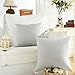 Home Brilliant Decoration Lined Linen Decorative Euro Shams Throw Pillow Cushion Cover for Couch, 26x26 inch(66cm), Light Grey