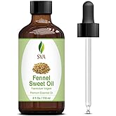 SVA Sweet Fennel Essential Oil – 4 Fl Oz – 100% Natural Fennel Oil - for Diffuser, Hair Care, Face, Skin Care, Aromatherapy, 