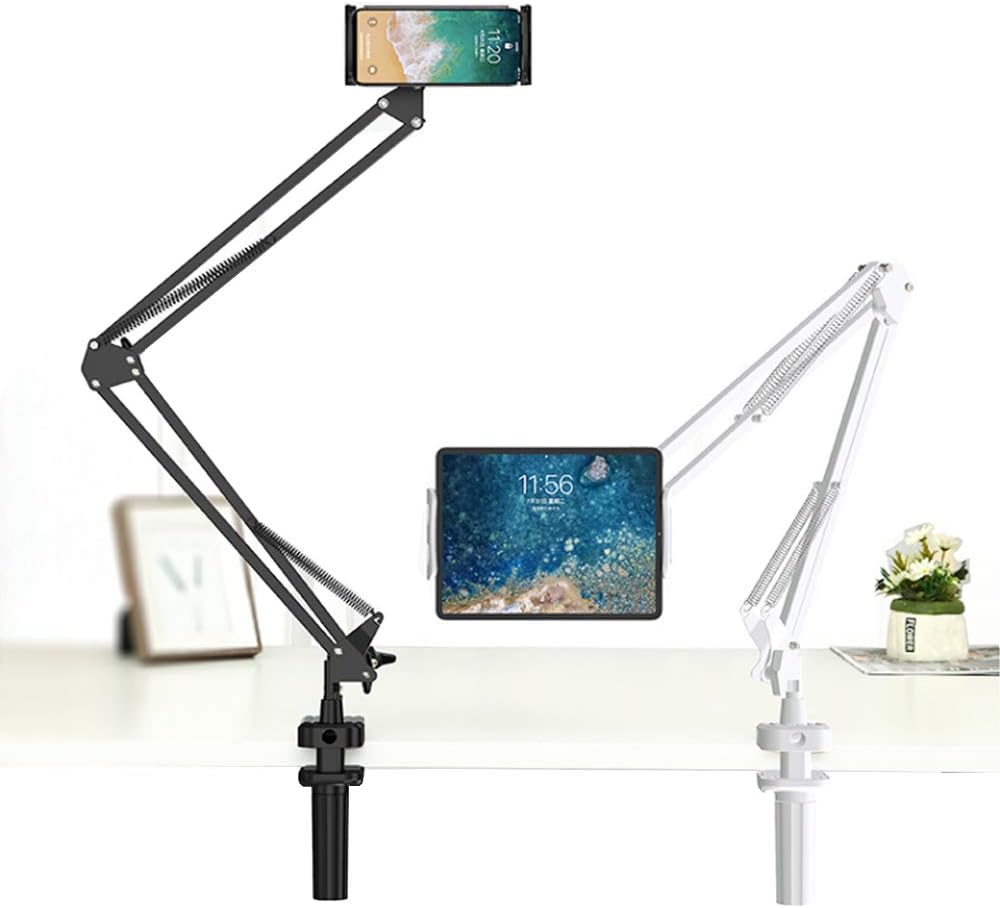 Tablet Bed Phone Holder, Universal Tablet Stand Adjustable for 4 - 11 inch iPad Holder Stand, iPad pro Stand, Tablet Arm iPad Stand for Desk Clamp Compatible with iPad mini 2/3/4/5, iPad Air 2/3/4/5/6