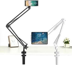 Tablet Bed Phone Holder, Universal Tablet Stand Adjustable for 4 - 11 inch iPad Holder Stand, iPad pro Stand, Tablet Arm iPad Stand for Desk Clamp Compatible with iPad mini 2/3/4/5, iPad Air 2/3/4/5/6