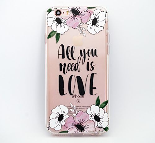 Milkyway Cases ALL YOU NEED IS LOVE (FLORAL) Clear TPU Cell Phone Case for iPhone 6+ / 6s+ Plus (5.5")