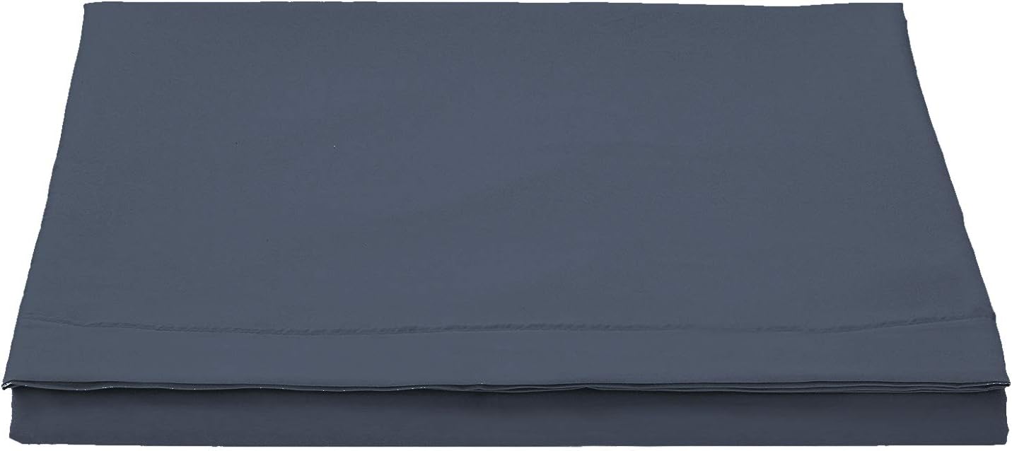 Pizuna 100% Cotton Single Flat Sheet Dark Blue, 400 Thread Count Long Staple Cotton Flat Sheet Single 180x280 cm