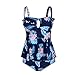 BuyBai Women's Floral Printed Tankini Top Plus Size Swimsuit Bottom Bathing Suit