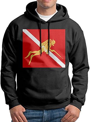 Diver Down Scuba Diving Flag Athletic Men's Dri-Power Pullover Hoodie Cotton Hooded Sweatshirt Sportswear