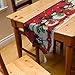 Missamé Extra Long Christmas Table Decorations Dining Table Runner in Snowman and Penguin Tapestry Design with Tassels, 13.5 by 84 inches