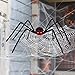 Giant Spider - Giant Spider Decor Scary Furry 43inch Creepy Spider, Hairy Giant Spider Toys For Horror Theme Party Joking Toys Red Eyes and Adjustable Legs
