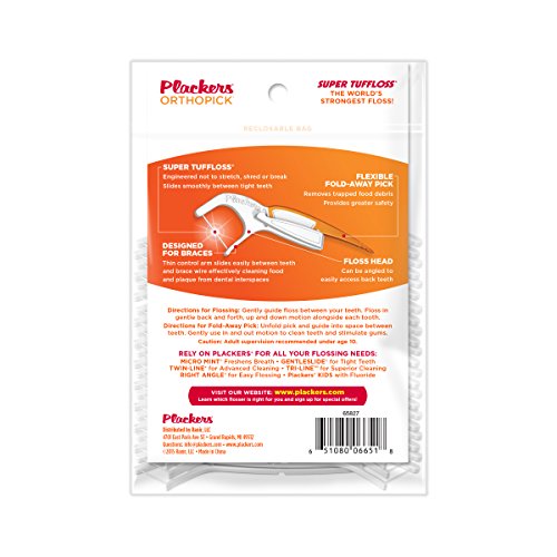 Plackers Orthopick Flosser for Braces, Pack of 2 (24 Flossers Each