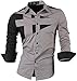 jeansian Men's Slim Fit Long Sleeves Casual Button Down Dress Shirts 8397