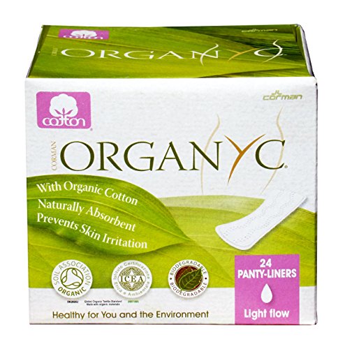 Organyc 100% Organic Cotton Panty Liners for Sensitive Skin, LIGHT, 24 count