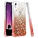 Ruky for XR Case, Gradient Quicksand Series Glitter Bling Flowing Liquid Floating TPU Bumper Cushion Reinforced Corners Girls Case for XR 6.1 inches (2018), Gradient Coral