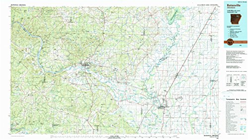 Batesville AR topo map, 1:100000 scale, 30 X 60 Minute, Historical, 1986, updated 1990, 24.1 x 42.5 IN - Tyvek
