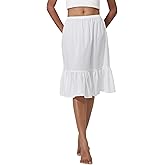 BEAUZSUZSANA Women 100% Cotton Half Slip Dress for Under Dresses Long Underskirt Non Cling