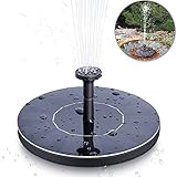 opamoo Solar Fountain Pump Solar Powered Bird Bath Solar Water Pump 1.4W Free Standing Water Fountain Panel Kit Watering Submersible Pump for Pond, Pool, Patio and Garden Outdoor Solar Fountain