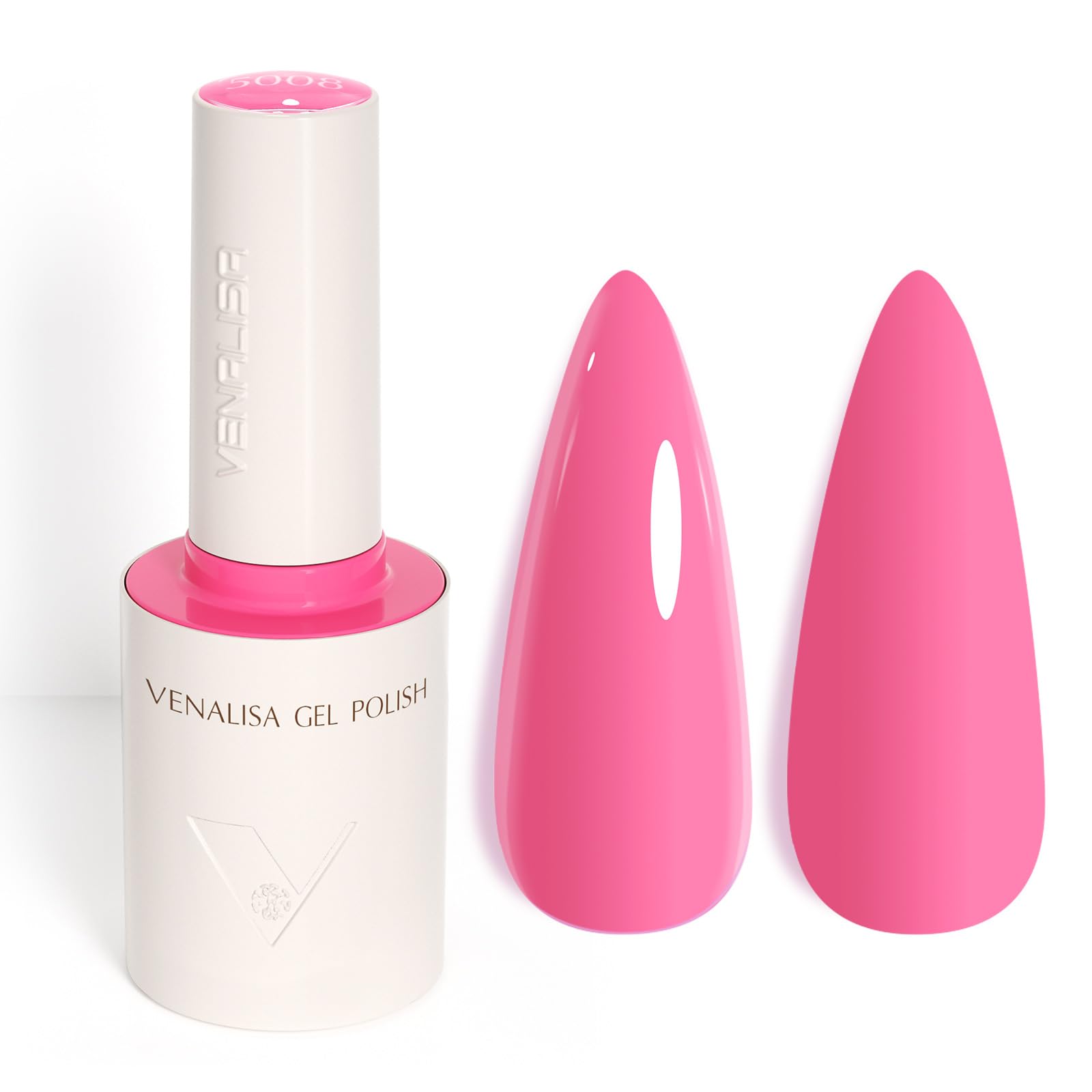 Photo 1 of VENALISA Bright Pink Gel Nail Polish, 1 Pcs Pink Gel Polish Color High Gloss Soak Off U V Nail Manicure Salon and DIY at Home Gifts for Women
