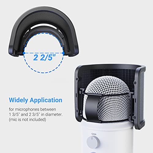 Pop Filter, FIFINE Mic Pop Screen with Metal Mesh, Compact Microphone