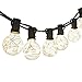 Volterin 25+25 Ft Cork LED Light G40 Globe String Lights w/Clear Bulbs,UL Listed,Hanging Indoor Outdoor Bistro Pergola Backyard Tents Market Cafe Gazebo (25+25 Ft)