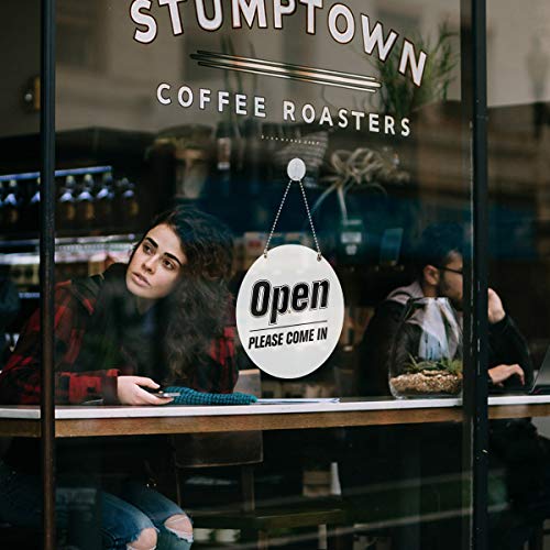 Will Return Sign, Open Sign, 2 Pack Double Side Will Return Clock/Date Sign & Open Please Come in Sign Store Sign Business Sign with Chain for Door Window Restaurant Bar Retail Barber Shop Salon Shop - Thumbnail 6