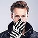 Tatuo 3 Pairs Skeleton Gloves for Women Men - Full Finger Winter Skull Stretch Knitted Mechanic Gloves for Christmas Party Costume - Black