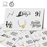 YoHold Wizard Tattoos Temporary with 6 Different Styles of Wizard Tattoos Sticker for Halloween, Wizard Party Supplies Decorations, 36 Packs in All