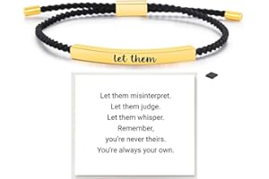 DIOWUS Dont Let The Hard Days Win Bracelet for Women Men, Handmade Braided Adjustable Wrap Stainless Steel Inspirational Let Him Comfort Birthday Gifts Jewelry