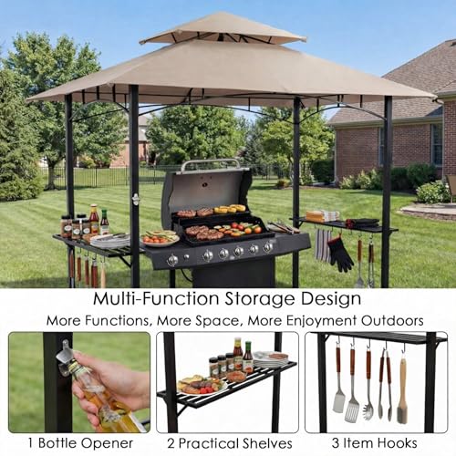 Kozyard Andra 8' x 5' BBQ Grill Gazebo Review: Soft-Top Canopy with LED Lights image 28