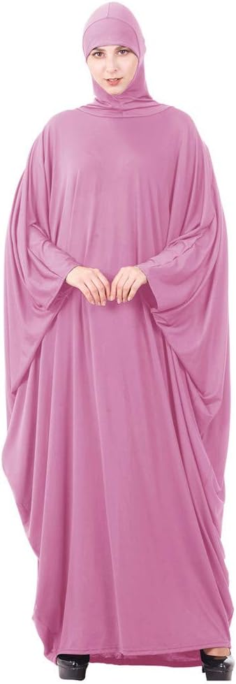 Women's One-Piece Prayer Dress Muslim Abaya Dress Islamic Maxi Abaya Kaftan with Hijab