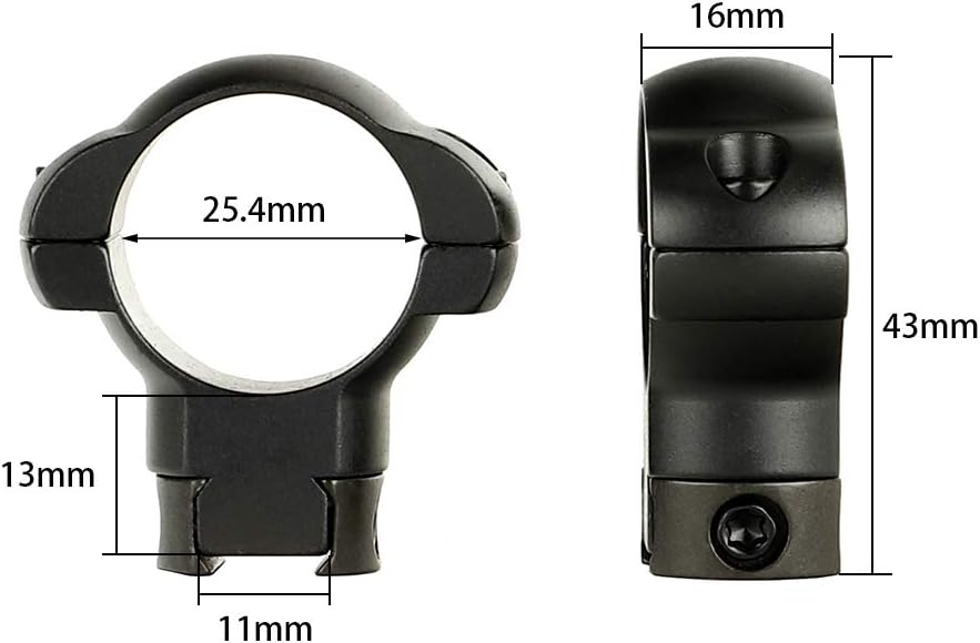 ohhunt 25.4mm or 30mm Steel Scope Ring 13mm High Profile 11mm 3/8 Dovetail Rifle Scope Rings Mount