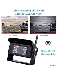 Lastbus 2018   Cámara de seguridad inalámbrica (visión nocturna amplia, ángulo de visión amplio, impermeable, sin cables, con iOS, aplicación Android para RV, camión, remolque, furgoneta, camping y más)