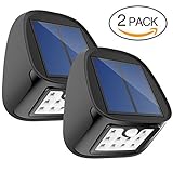 Solar Motion Sensor Lights 10 LED Outdoor Waterproof Wall Light Wireless Security Night Light with 3 Modes for Driveway Garden Back Door Step Stair Fence Deck Yard Patio , Pack of 2