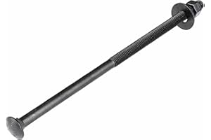 3/8" x 12" (25 Pack) Black Carriage Bolt Kit, Grade 307A, Ceramic Coated for Exterior Use, 2X Rust Resistance of Galvanized by Makers Bolt