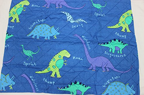 Laura Ashley Dinosaurs Blue Green Standard Quilted Pillow Sham