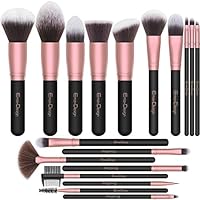 EmaxDesign Makeup Brushes,18 Pcs Professional Makeup Brush Set Premium Synthetic Brush Foundation Blush Concealer Blending Powder Liquid Cream Face Eyeshadow Brushes Kit (Rose Golden)