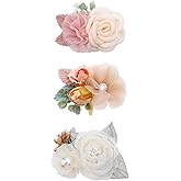 Flower Hair Clips Set-Cherrboll 3pcs Floral Hair Bow Accessories for Baby Girl Toddles Teen Gifts