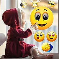 Okloy 10 Large Emoji Faces Wall Graphic Decal Reusable Sticker 3D Cute Skin Multi-size for Notebook/Laotop/Macbook/Windows/Children Room/Bedroom Unflat Wall Surface
